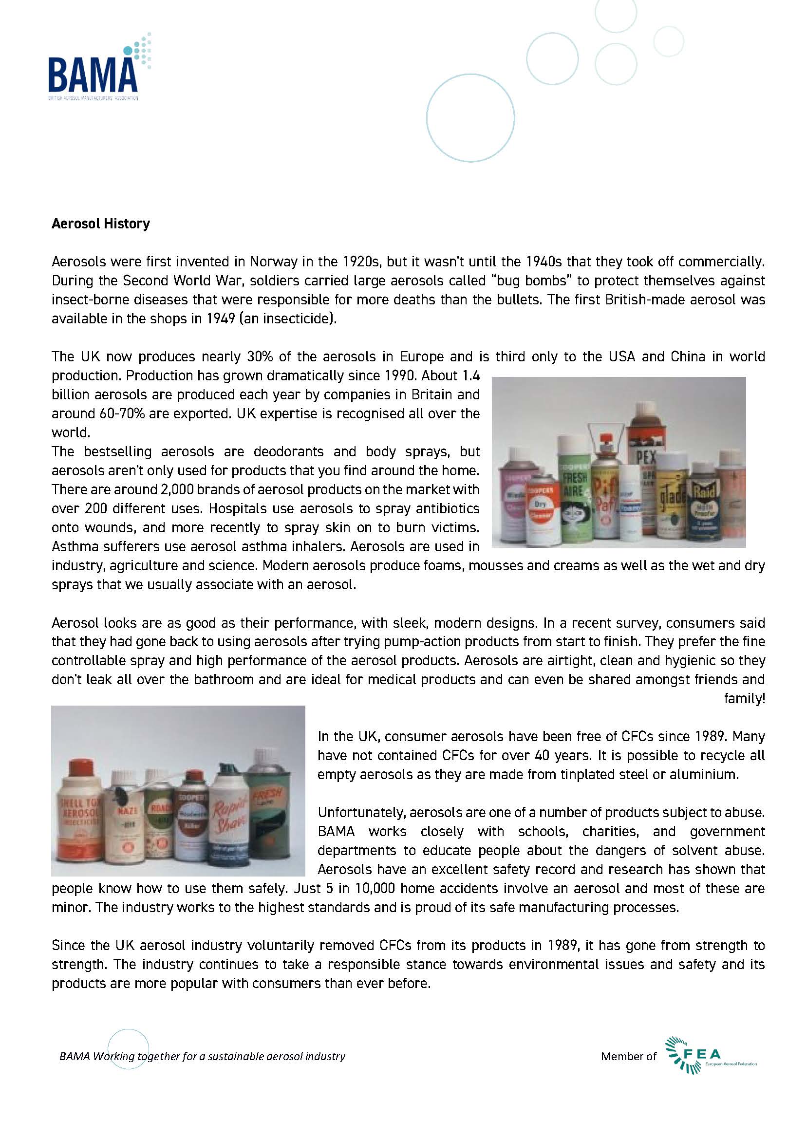 A Brief History of the Aerosol Dispenser